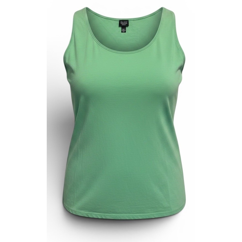 Eileen Fisher Tank Top Womens 2X Green Scoop Neck Sleeveless‎ Stretch Knit